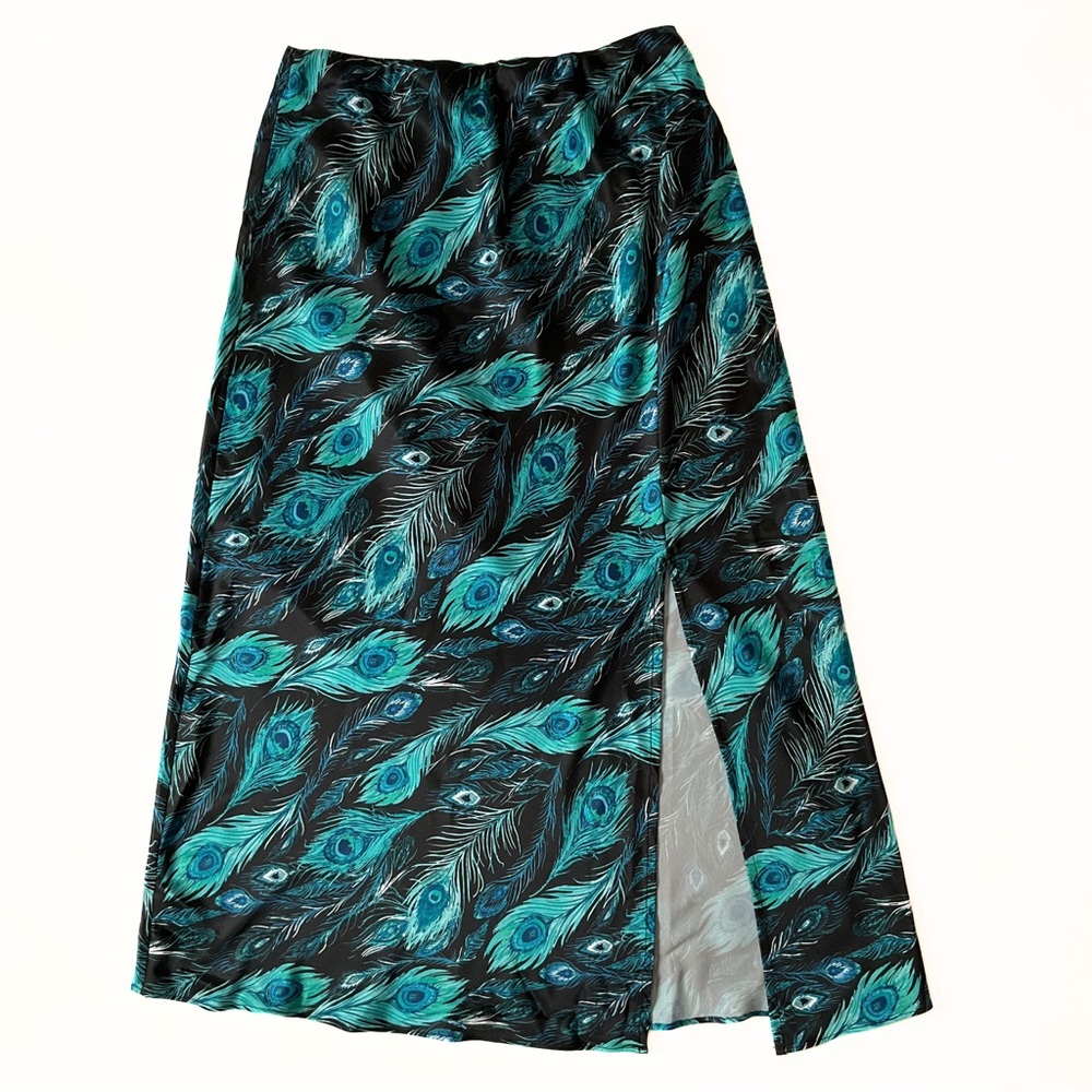 Francesca's Collections Teal and Black Midi Skirt